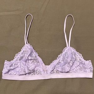 NWOT Savage X Fenty FLORAL LACE AND MESH BRALETTE,  LAVENDER, size US Small
